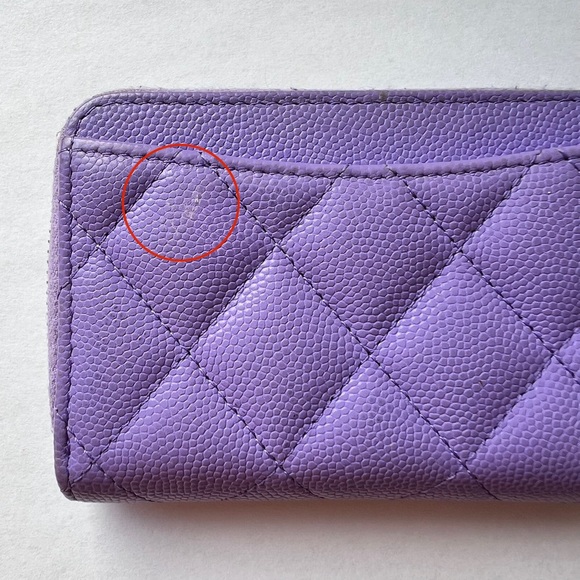 Used Chanel Zip Coin Purse Cardholder / Purple - Picture 3 of 12